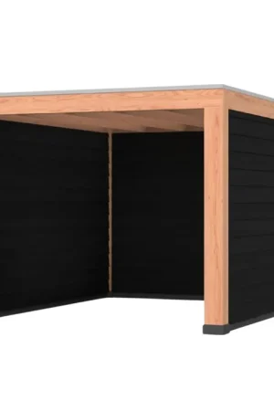 Lage Prijs Douglas overkapping, 300 x 400, met achterwand en twee zijwanden, Westwood Robuust zwart